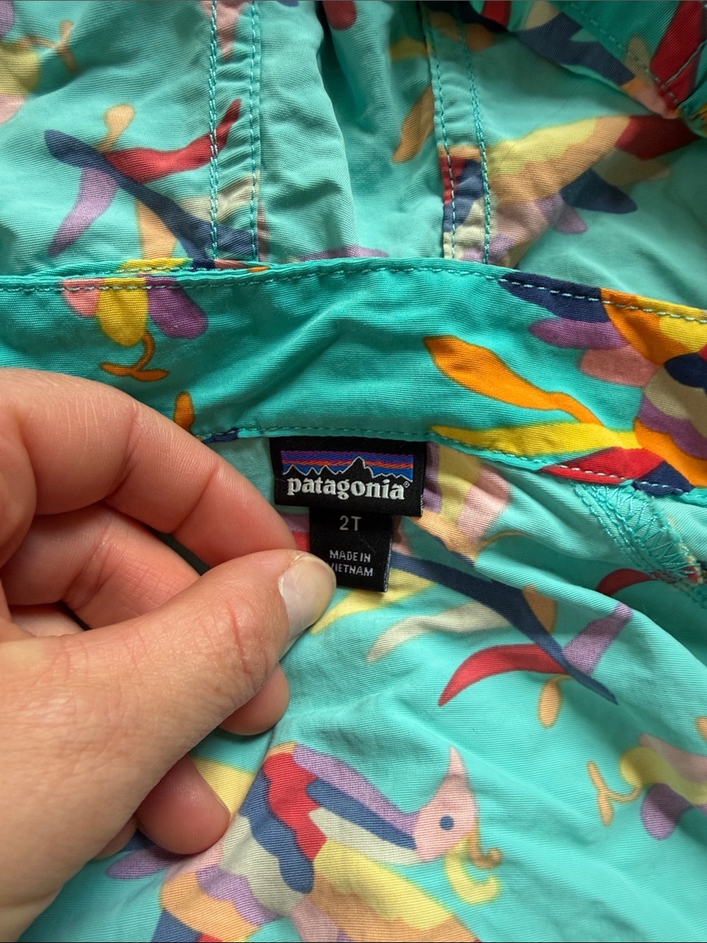 Patagonia Teal Floral Hooded Jacket - Picture 3 of 5